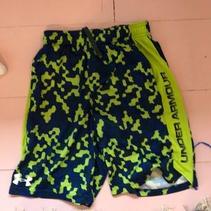Worn once green and blue camo boy shorts